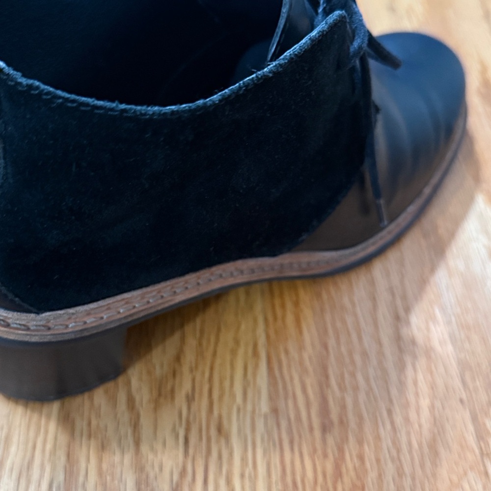 Clarks Trace Glow Black Leather And Suede Ankle Booties Size 10 - Picture 5 of 9